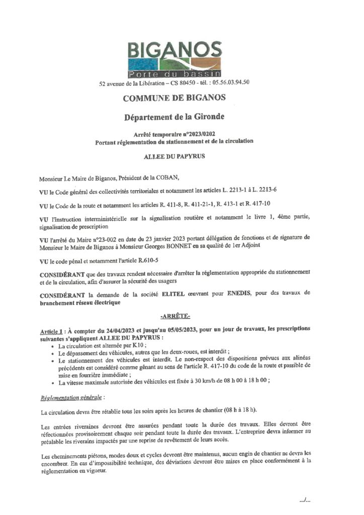 thumbnail of ARRETE 2023-0202 – ALLEE DU PAPYRUS